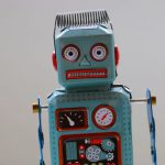 Robot Chef - blue plastic robot toy