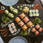 Fermentation Cuisine - sushi on black ceramic plate