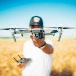 Drone Agriculture - shallow focus photography of quadcopter