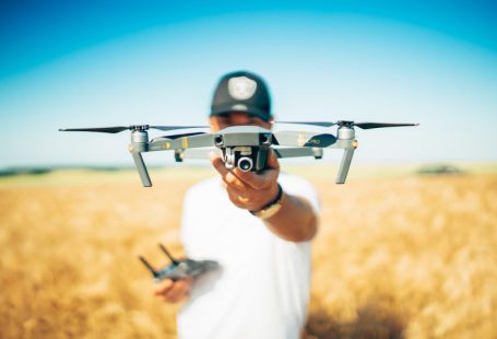 Drone Agriculture - shallow focus photography of quadcopter