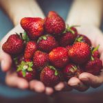 Local Food Community - shallow focus photography of strawberries on person's palm