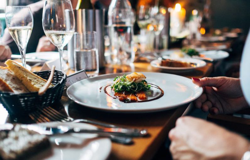 Sustainable Restaurant - dish on white ceramic plate