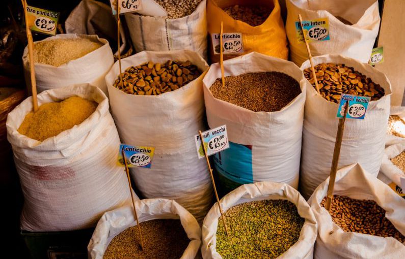 Lentils Benefits - a bunch of bags filled with different types of food