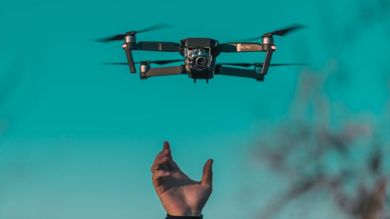 Drone Farming - tilt shift lens photo of mini drone