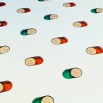 Blockchain Agriculture - a group of pills floating in the air